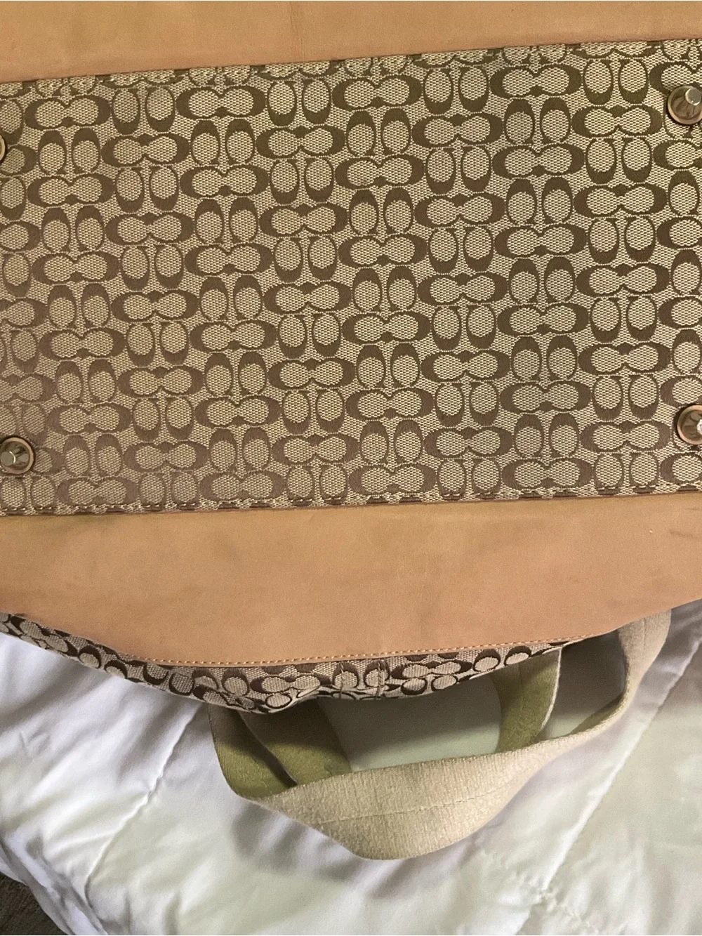 Signature Pattern Tote Bag in Tan